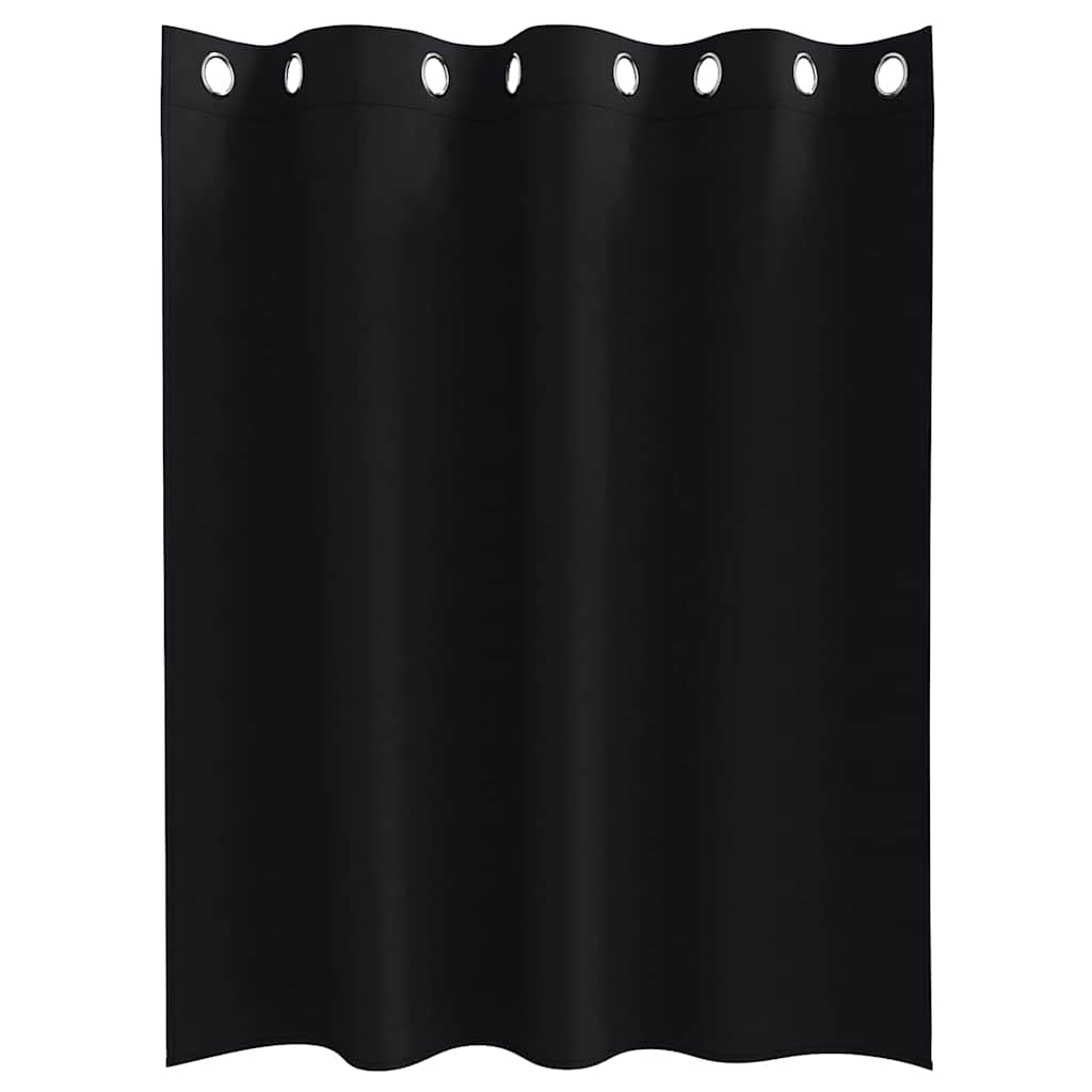 vidaXL Κουρτίνες με κουρτίνες 2 pcs Μαύρο 140 x 140 cm Πολυεστέρας