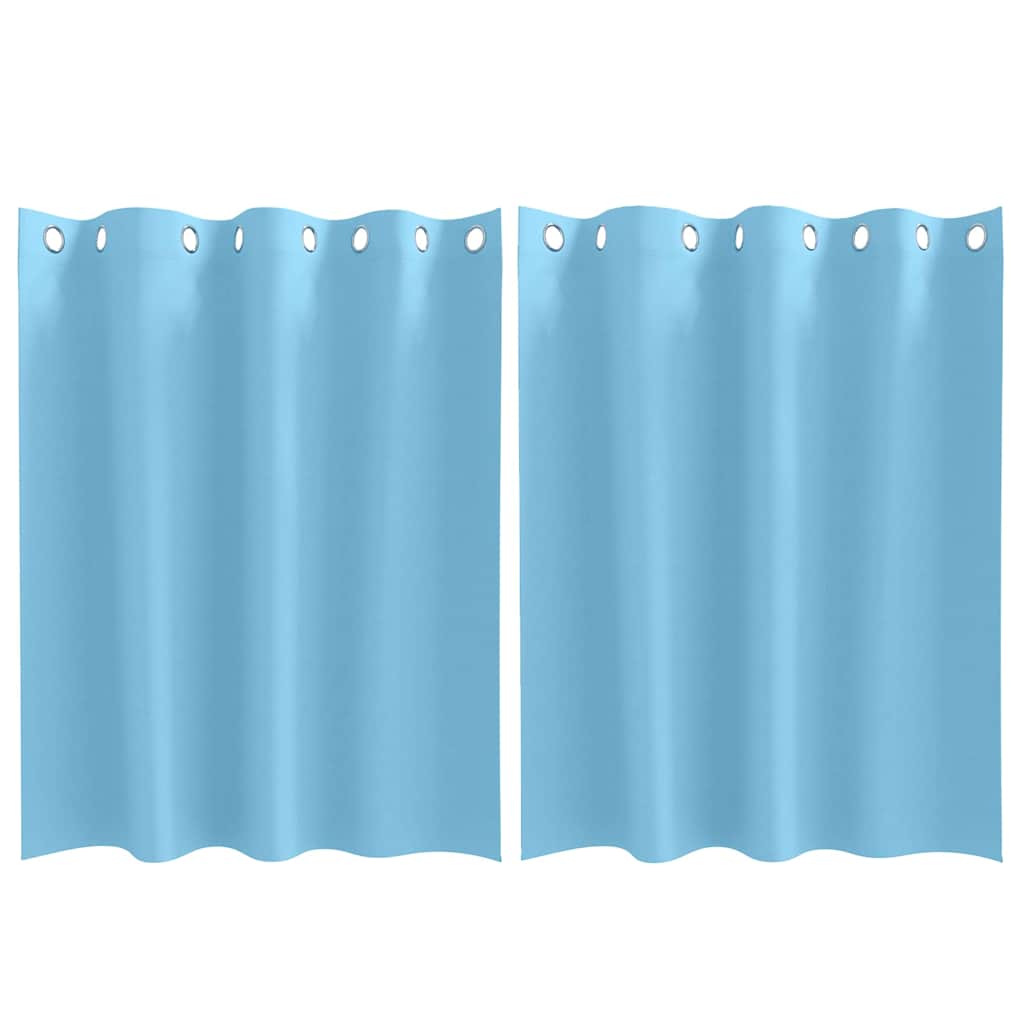 vidaXL Κουρτίνες με κουρτίνες 2 pcs Γαλάζιο 140 x 140 cm Πολυεστέρας