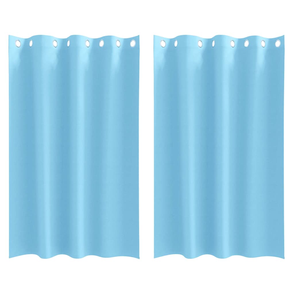 vidaXL Κουρτίνες με κουρτίνες 2 pcs Γαλάζιο 175 x 140 εκ. Πολυεστέρας