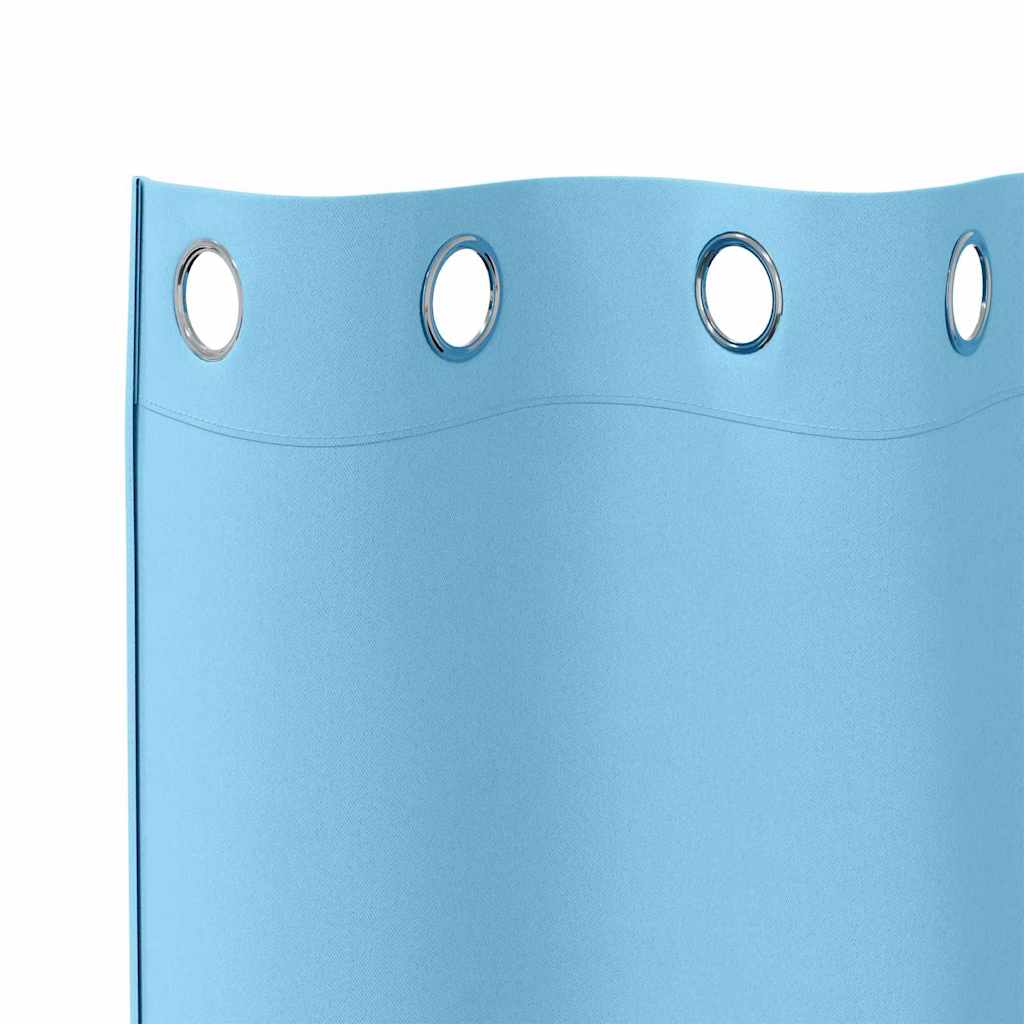 vidaXL Κουρτίνες με κουρτίνες 2 pcs Γαλάζιο 225 x 140 εκ. Πολυεστέρας