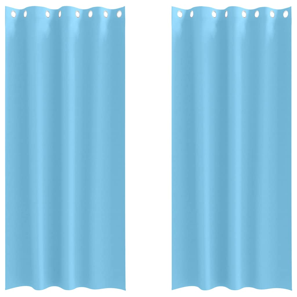 vidaXL Κουρτίνες με κουρτίνες 2 pcs Γαλάζιο 225 x 140 εκ. Πολυεστέρας