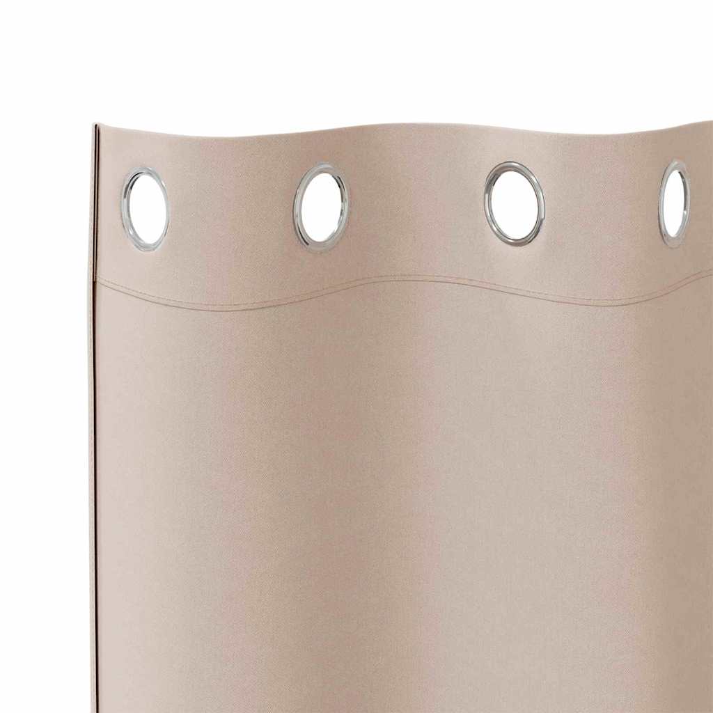 vidaXL Κουρτίνες με κουρτίνες 2 pcs Taupe 225 x 140 εκ. Πολυεστέρας