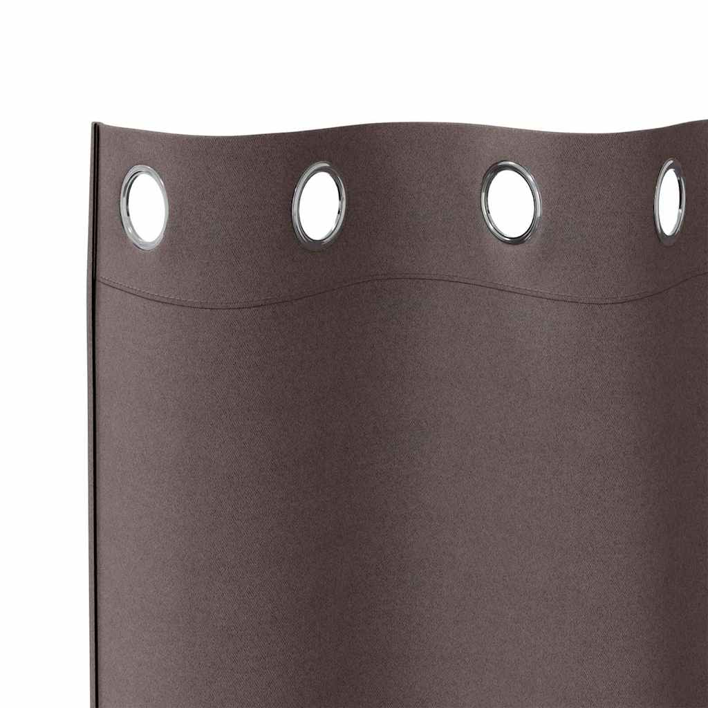 vidaXL Κουρτίνες 2 pcs Σκούρο καφέ Σκούρο καφέ 140 x 140 cm