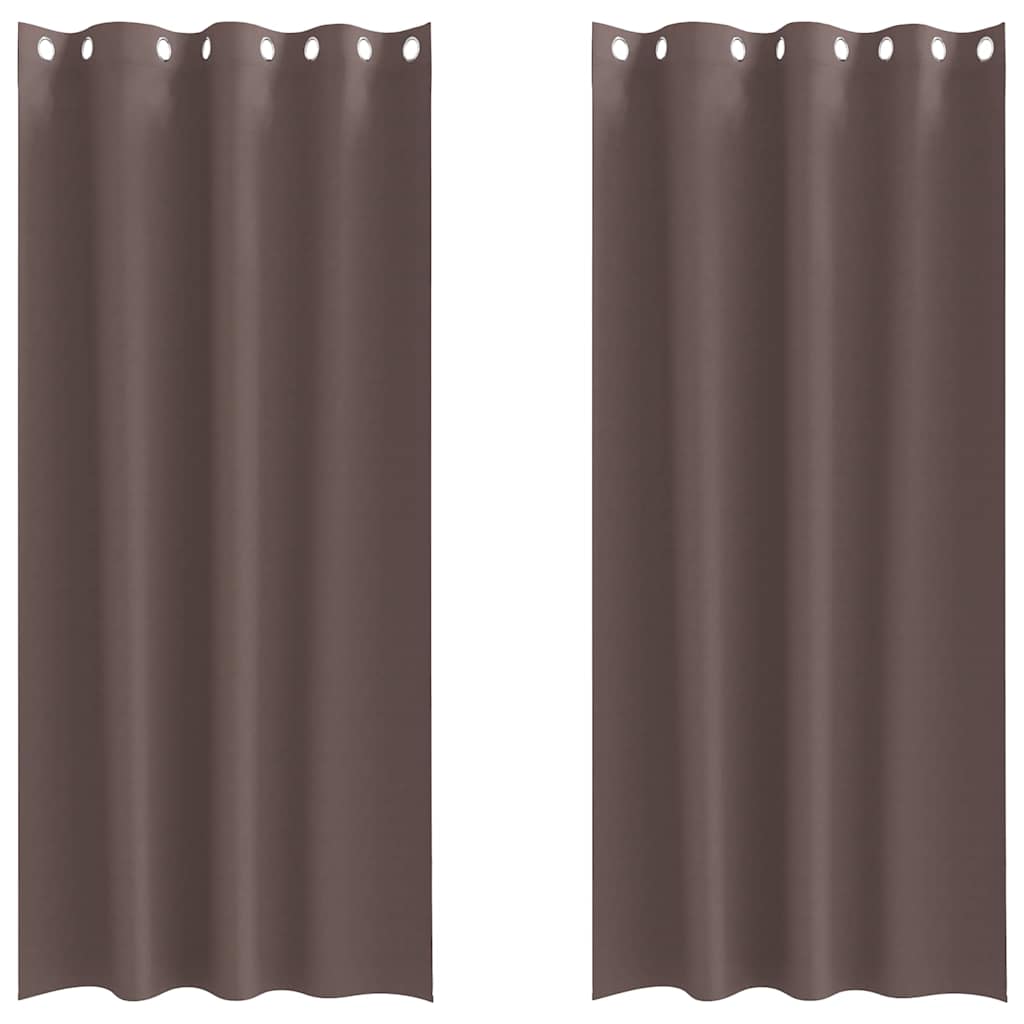 vidaXL Κουρτίνες 2 pcs Σκούρο καφέ Σκούρο καφέ 225 x 140 εκ.