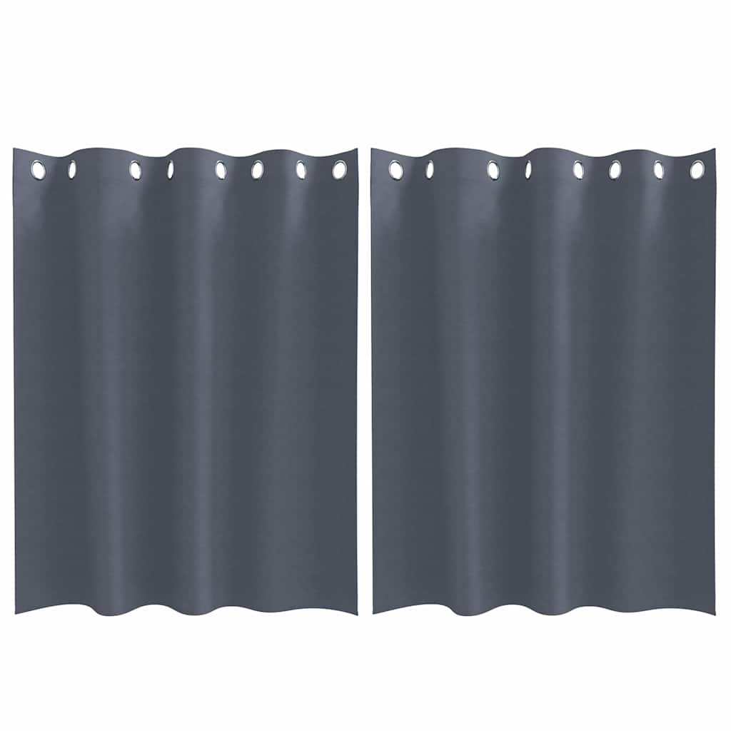 vidaXL Κουρτίνες με κουρτίνες 2 pcs Ανθρακί 140 x 140 cm Πολυεστέρας