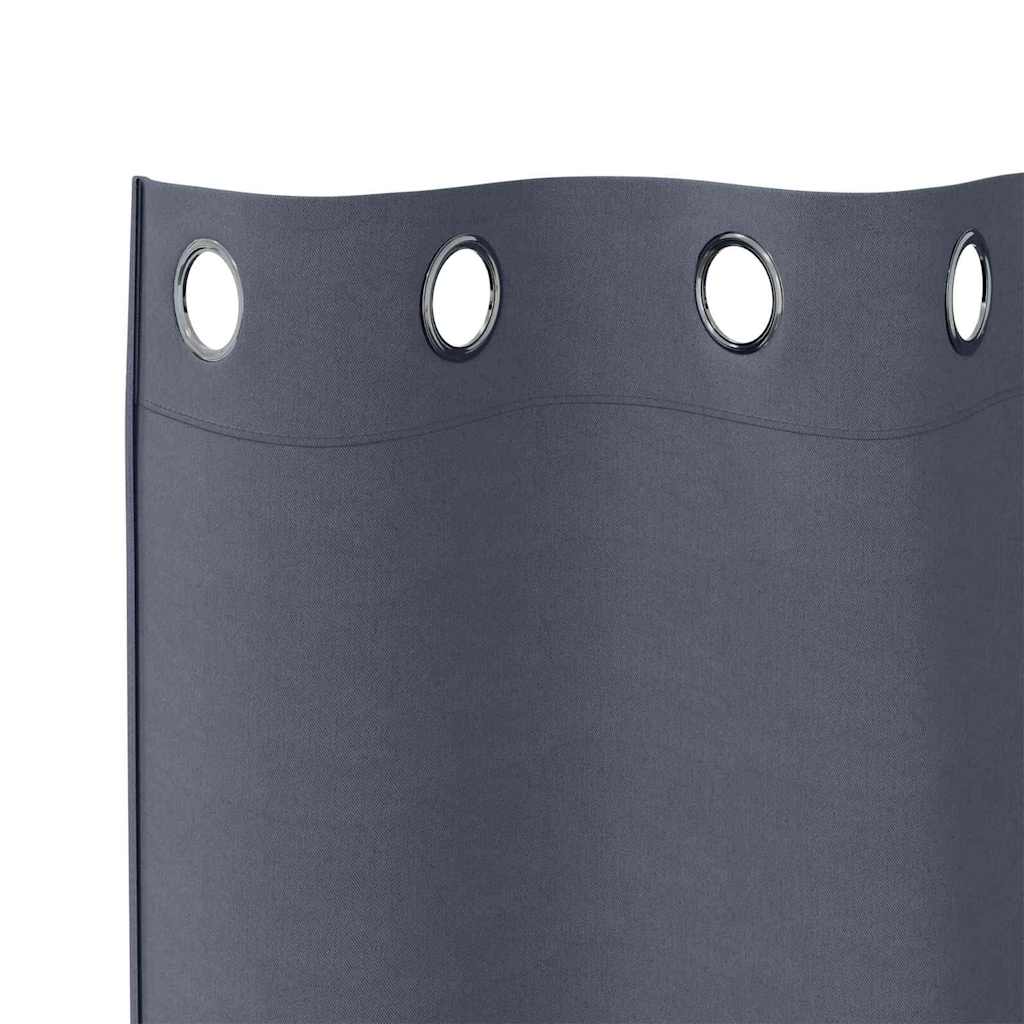vidaXL Κουρτίνες με κουρτίνες 2 pcs Ανθρακί 175 x 140 εκ. Πολυεστέρας