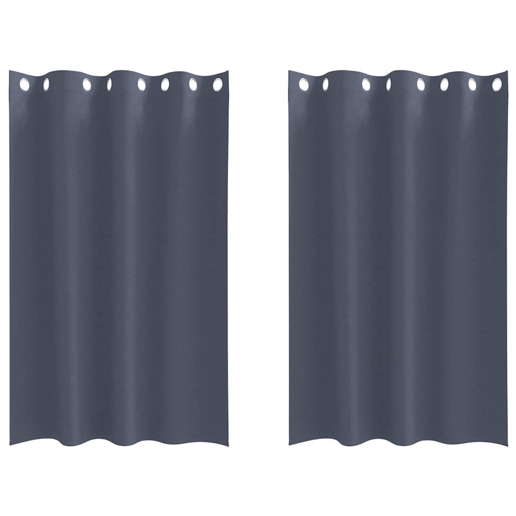vidaXL Κουρτίνες με κουρτίνες 2 pcs Ανθρακί 175 x 140 εκ. Πολυεστέρας