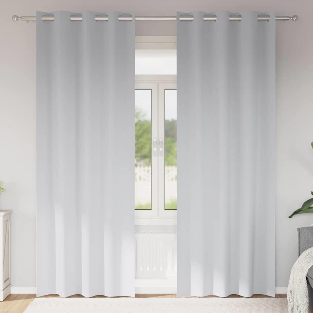 vidaXL Κουρτίνες 2 pcs Ανοιχτό Γκρι 225 x 140 εκ. Πολυεστέρας