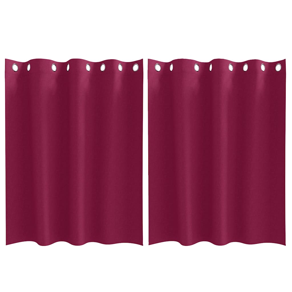 vidaXL Κουρτίνες με κουρτίνες 2 pcs Κόκκινο 140 x 140 cm Πολυεστέρας
