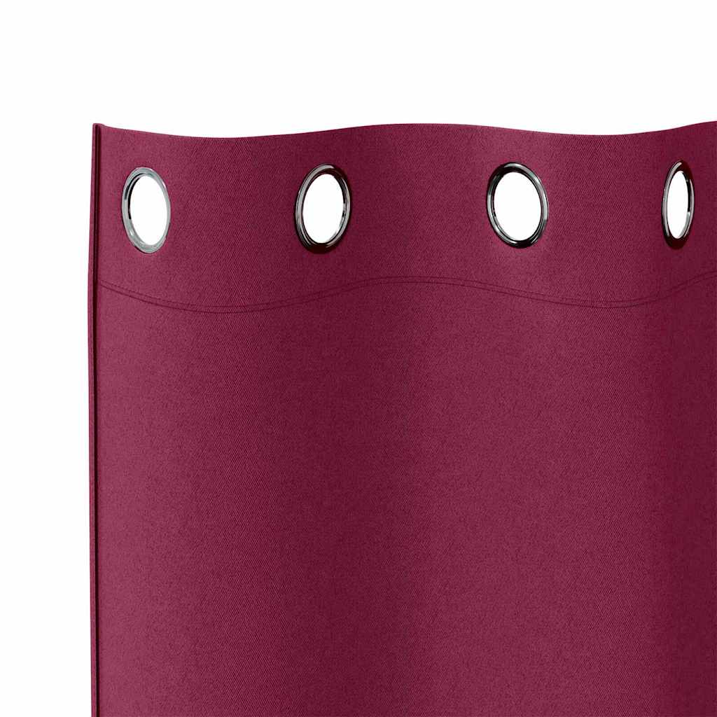vidaXL Κουρτίνες με κουρτίνες 2 pcs Κόκκινο 175 x 140 εκ. Πολυεστέρας