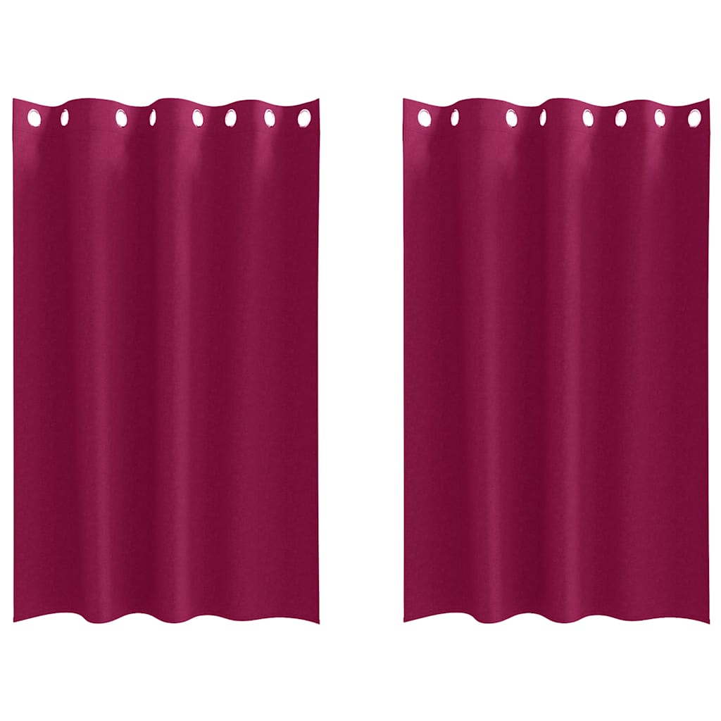 vidaXL Κουρτίνες με κουρτίνες 2 pcs Κόκκινο 175 x 140 εκ. Πολυεστέρας