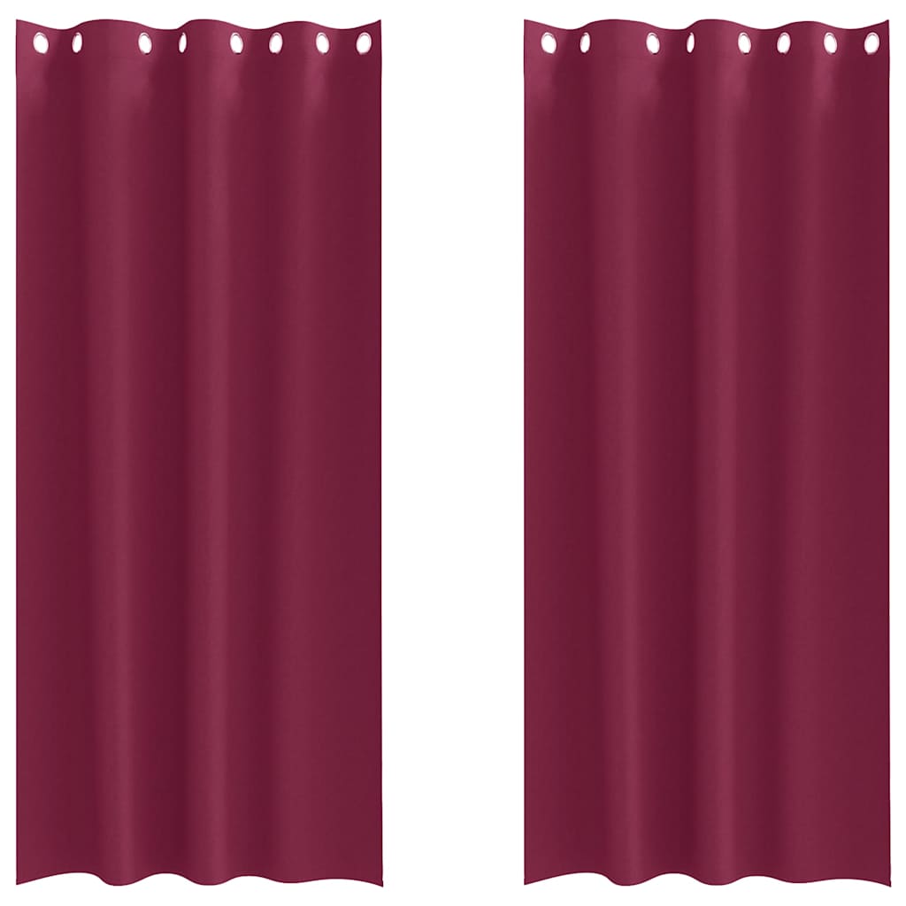 vidaXL Κουρτίνες με κουρτίνες 2 pcs Κόκκινο 225 x 140 εκ. Πολυεστέρας