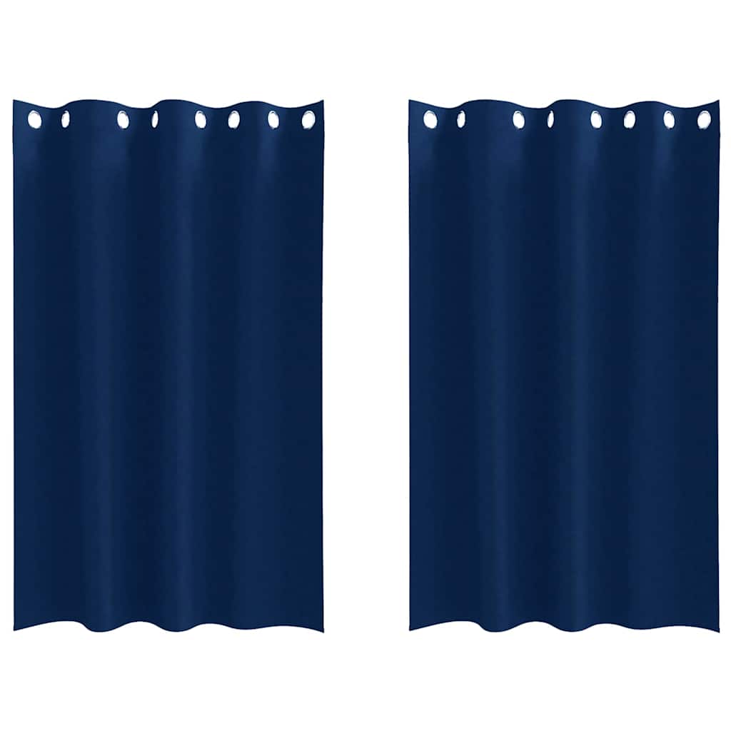 vidaXL Κουρτίνες 2 pcs Σκούρο Μπλε 175 x 140 εκ. Πολυεστέρας