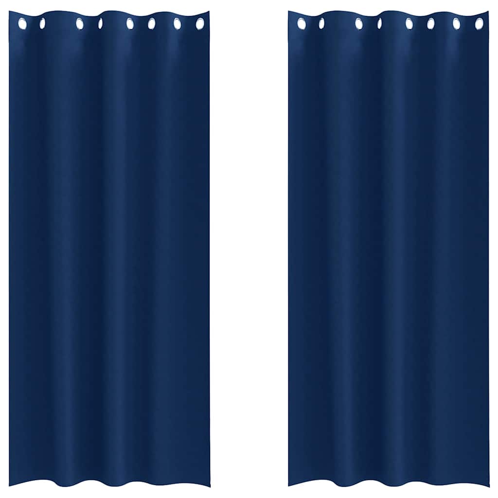 vidaXL Κουρτίνες 2 pcs Σκούρο Μπλε 225 x 140 εκ. Πολυεστέρας
