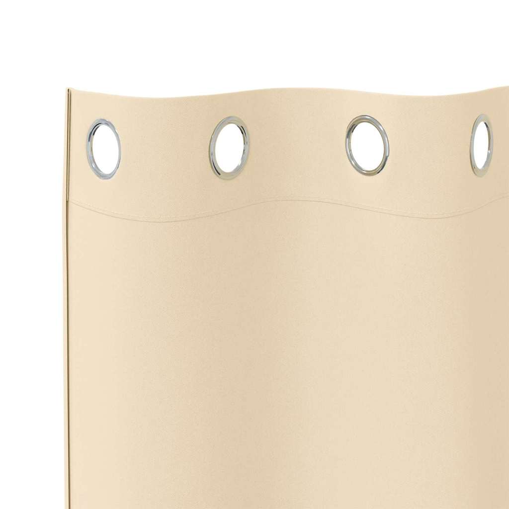 vidaXL Κουρτίνες με κουρτίνες 2 pcs Κρεμ 225 x 140 εκ. Πολυεστέρας