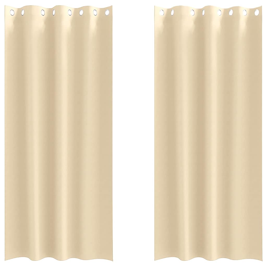 vidaXL Κουρτίνες με κουρτίνες 2 pcs Κρεμ 225 x 140 εκ. Πολυεστέρας