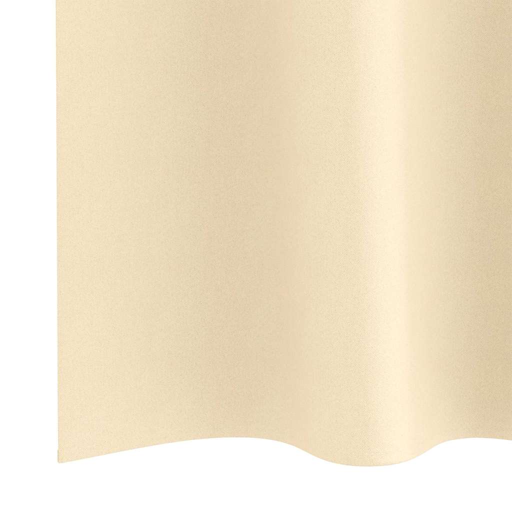 vidaXL Κουρτίνες με κουρτίνες 2 pcs Κρεμ 260 x 140 εκ. Πολυεστέρας