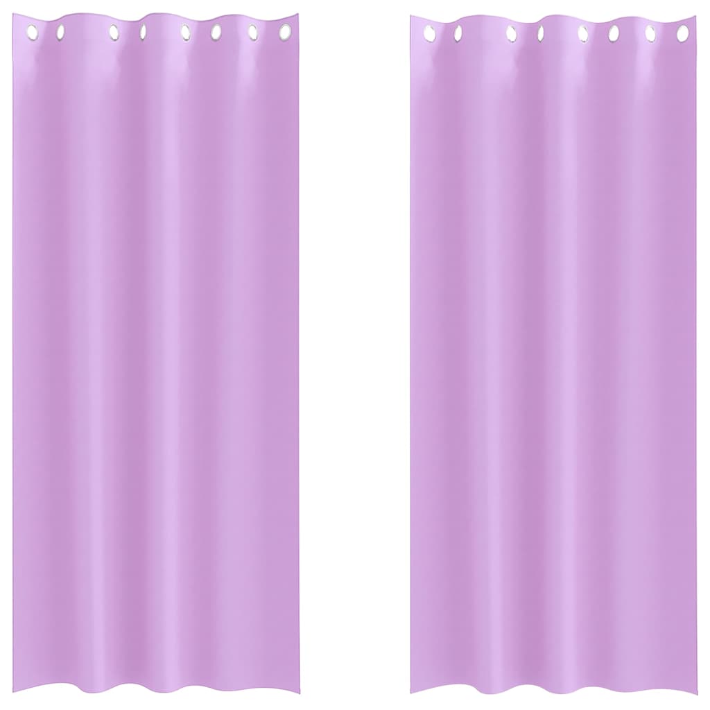 vidaXL Κουρτίνες με κουρτίνες 2 pcs Μοβ 260 x 140 εκ. Πολυεστέρας