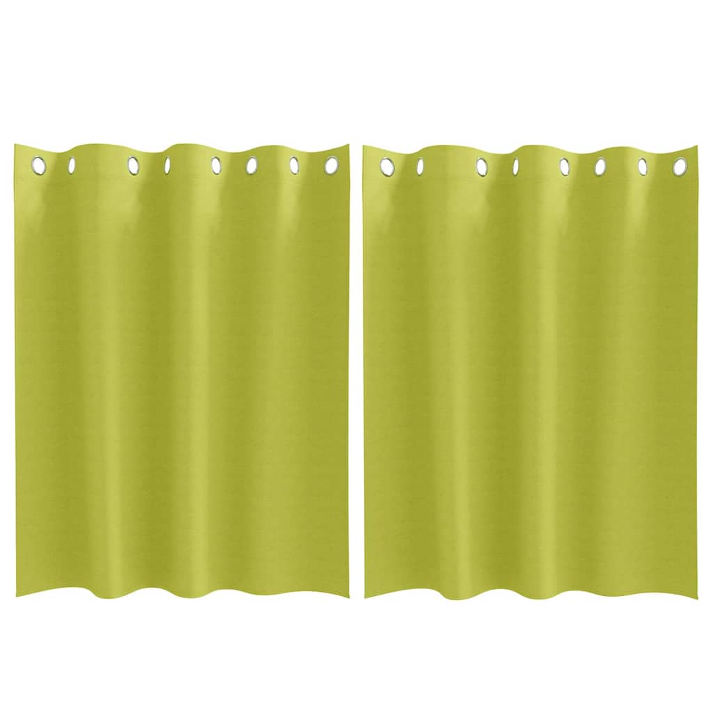 vidaXL Κουρτίνες με κουρτίνες 2 pcs Λαχανί 140 x 140 cm Πολυεστέρας
