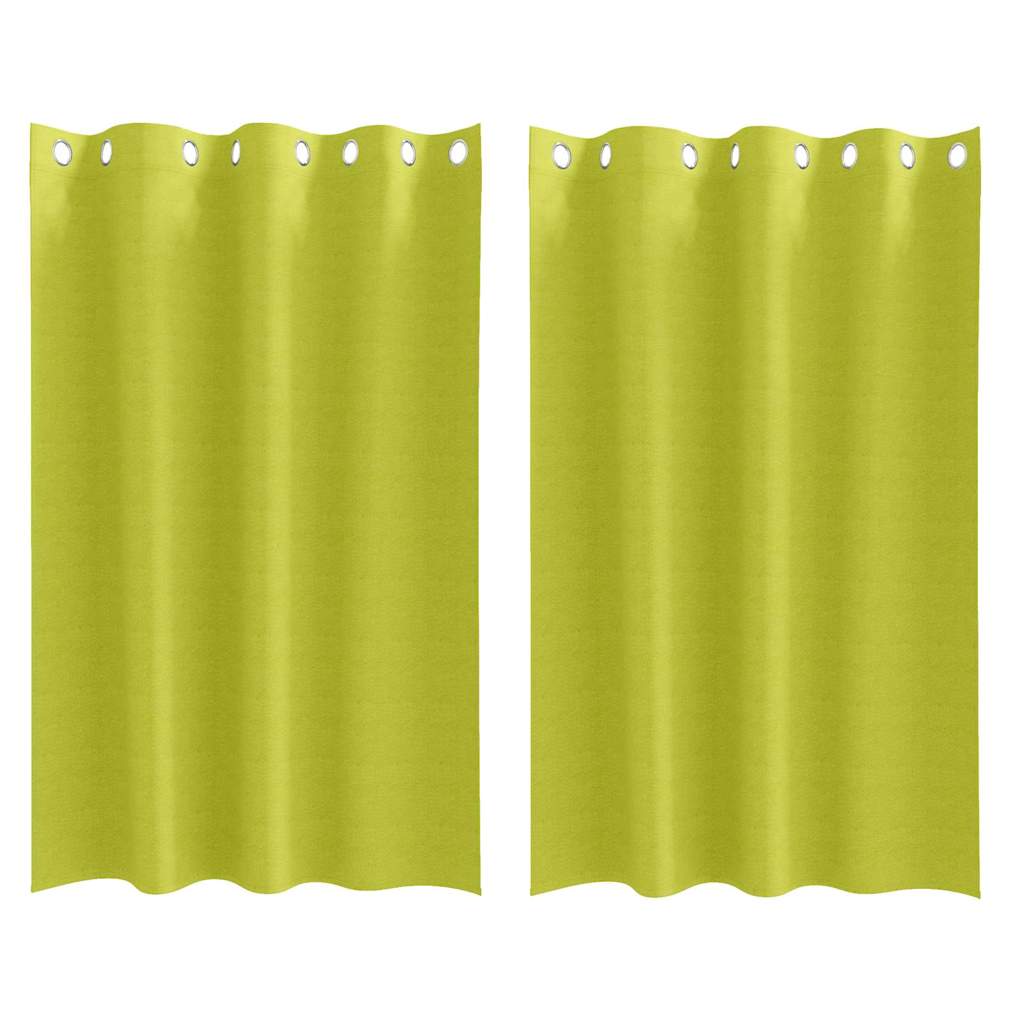 vidaXL Κουρτίνες με κουρτίνες 2 pcs Λαχανί 175 x 140 εκ. Πολυεστέρας