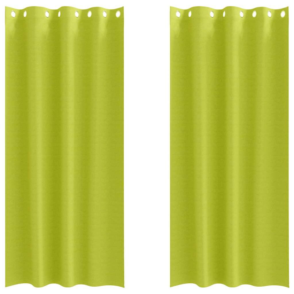 vidaXL Κουρτίνες με κουρτίνες 2 pcs Λαχανί 225 x 140 εκ. Πολυεστέρας