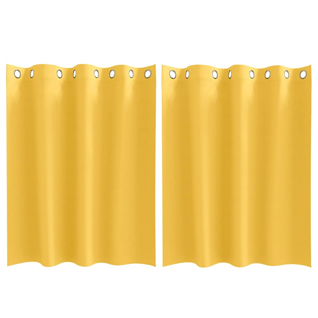 vidaXL Κουρτίνες 2 pcs κίτρινο μουσταρδί 140 x 140 cm Πολυεστέρας