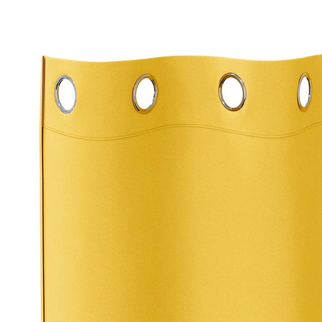 vidaXL Κουρτίνες 2 pcs κίτρινο μουσταρδί 175 x 140 εκ. Πολυεστέρας