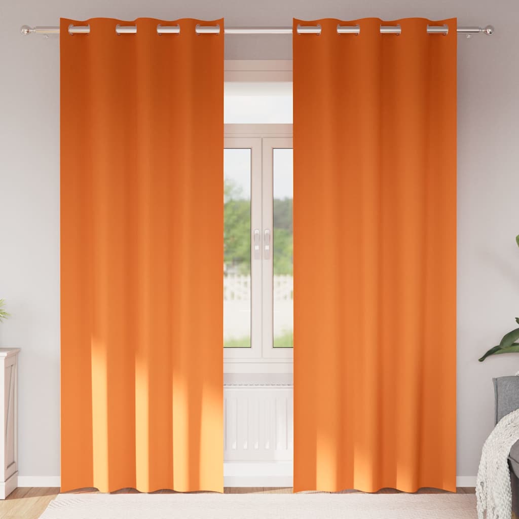 vidaXL Κουρτίνες 2 pcs Φωτεινό Πορτοκάλι 260 x 140 εκ. Πολυεστέρας