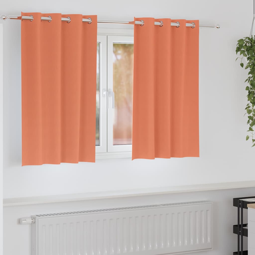 vidaXL Κουρτίνες με κουρτίνες 2 pcs Τερακότα 140 x 140 cm Πολυεστέρας