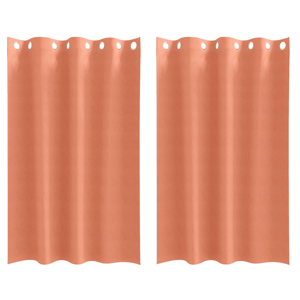 vidaXL Κουρτίνες με κουρτίνες 2 pcs Τερακότα 175 x 140 εκ. Πολυεστέρας
