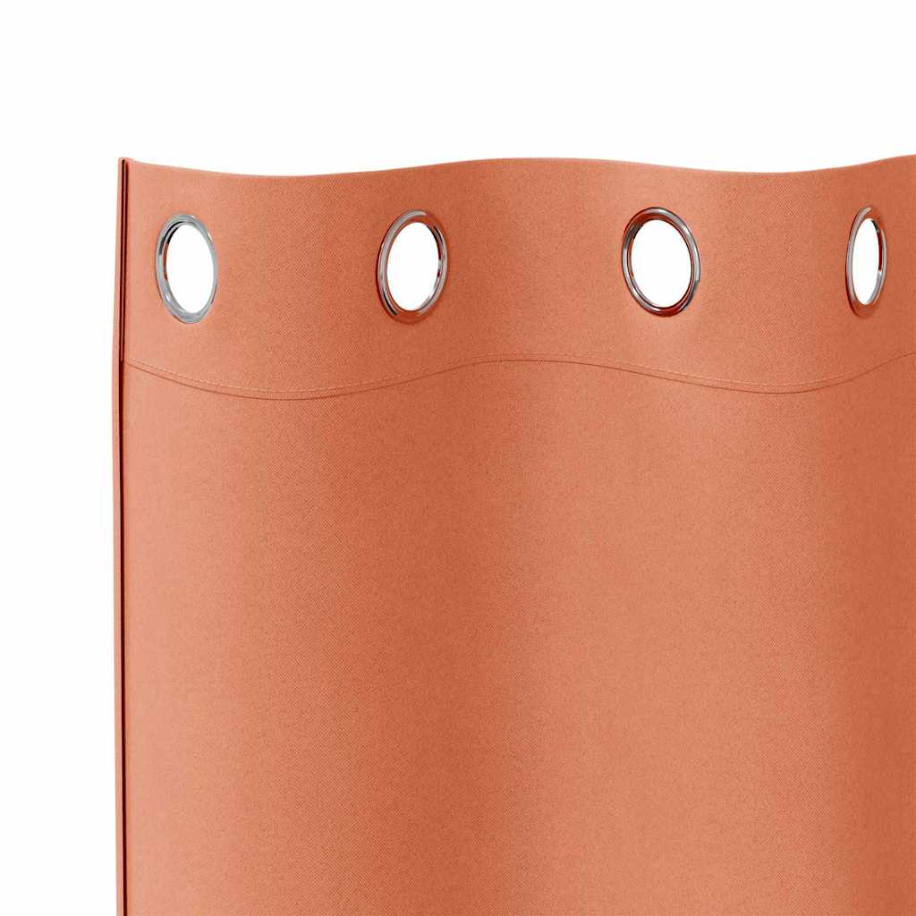 vidaXL Κουρτίνες με κουρτίνες 2 pcs Τερακότα 260 x 140 εκ. Πολυεστέρας
