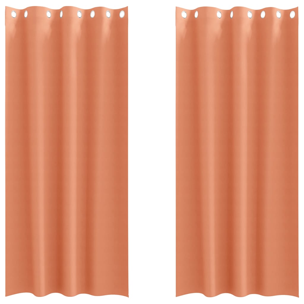 vidaXL Κουρτίνες με κουρτίνες 2 pcs Τερακότα 260 x 140 εκ. Πολυεστέρας