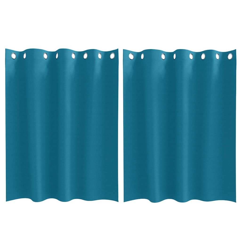 vidaXL Κουρτίνες με κουρτίνες 2 pcs Τιρκουάζ 140 x 140 cm Πολυεστέρας