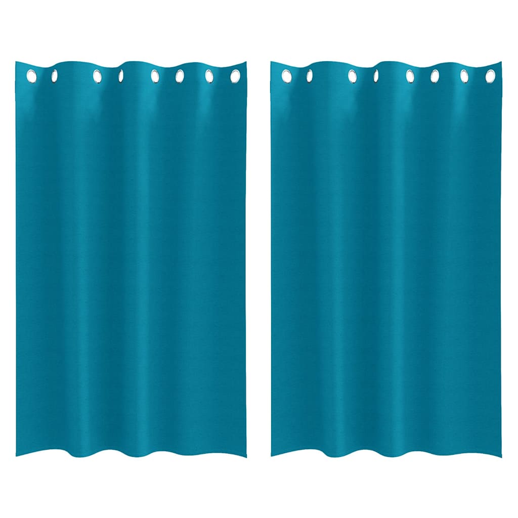 vidaXL Κουρτίνες με κουρτίνες 2 pcs Τιρκουάζ 175 x 140 εκ. Πολυεστέρας