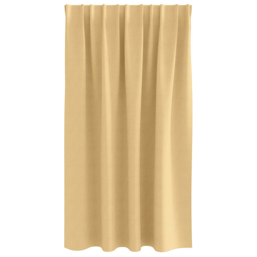 vidaXL Κουρτίνες με κουρτίνες 2 pcs Μπεζ 140 x 140 cm Πολυεστέρας