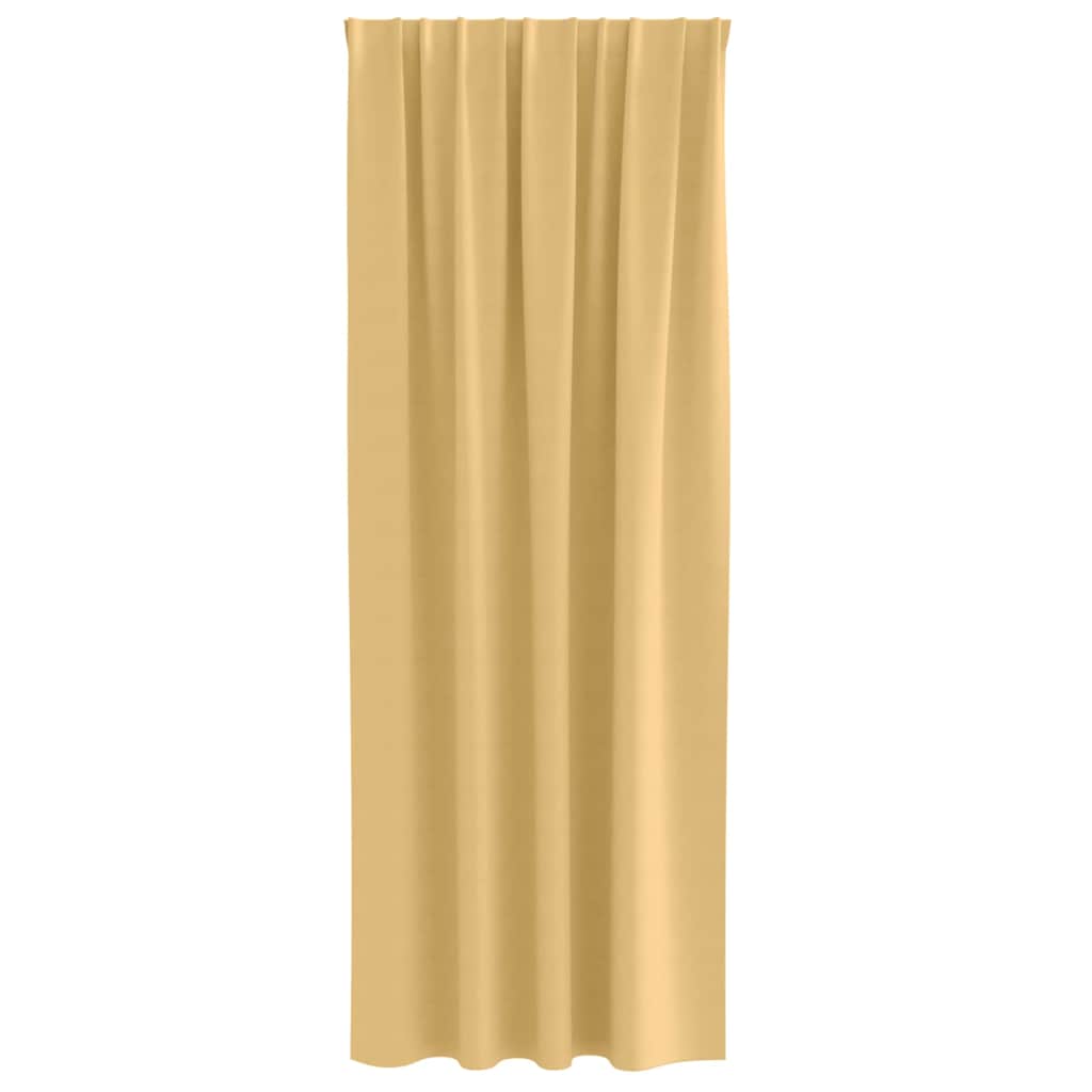 vidaXL Κουρτίνες με κουρτίνες 2 pcs Μπεζ 245 x 140 εκ. Πολυεστέρας
