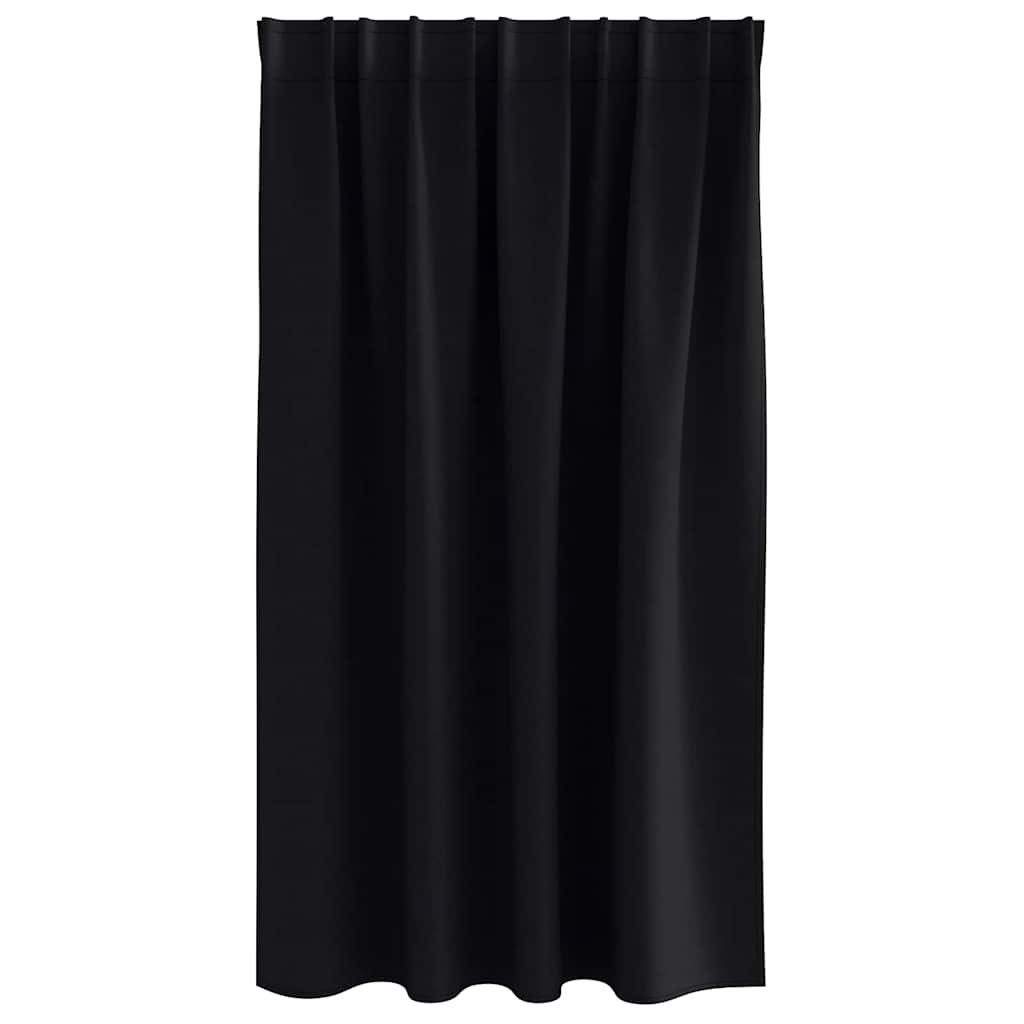 vidaXL Κουρτίνες με κουρτίνες 2 pcs Μαύρο Πολυεστέρας