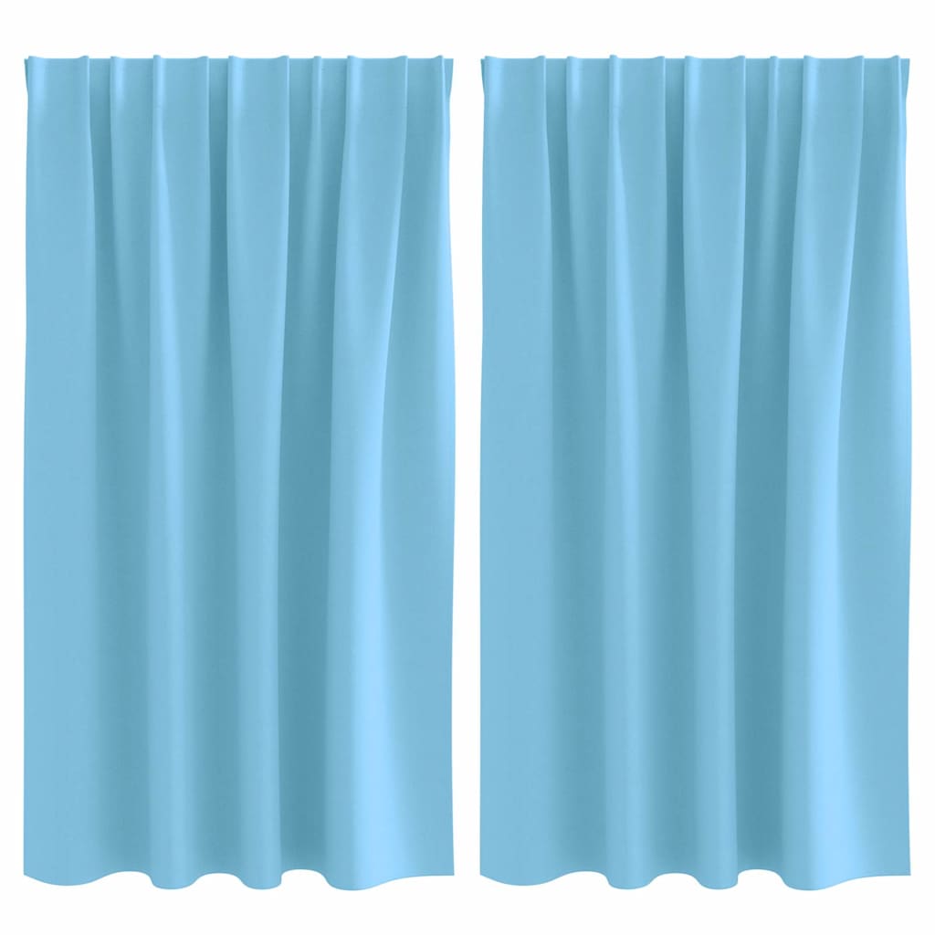 vidaXL Κουρτίνες με κουρτίνες 2 pcs Γαλάζιο 140 x 140 cm Πολυεστέρας