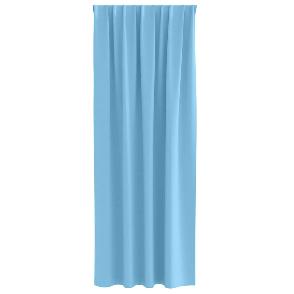 vidaXL Κουρτίνες με κουρτίνες 2 pcs Γαλάζιο 225 x 140 εκ. Πολυεστέρας