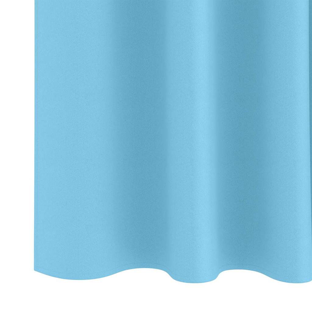 vidaXL Κουρτίνες με κουρτίνες 2 pcs Γαλάζιο 260 x 140 εκ. Πολυεστέρας