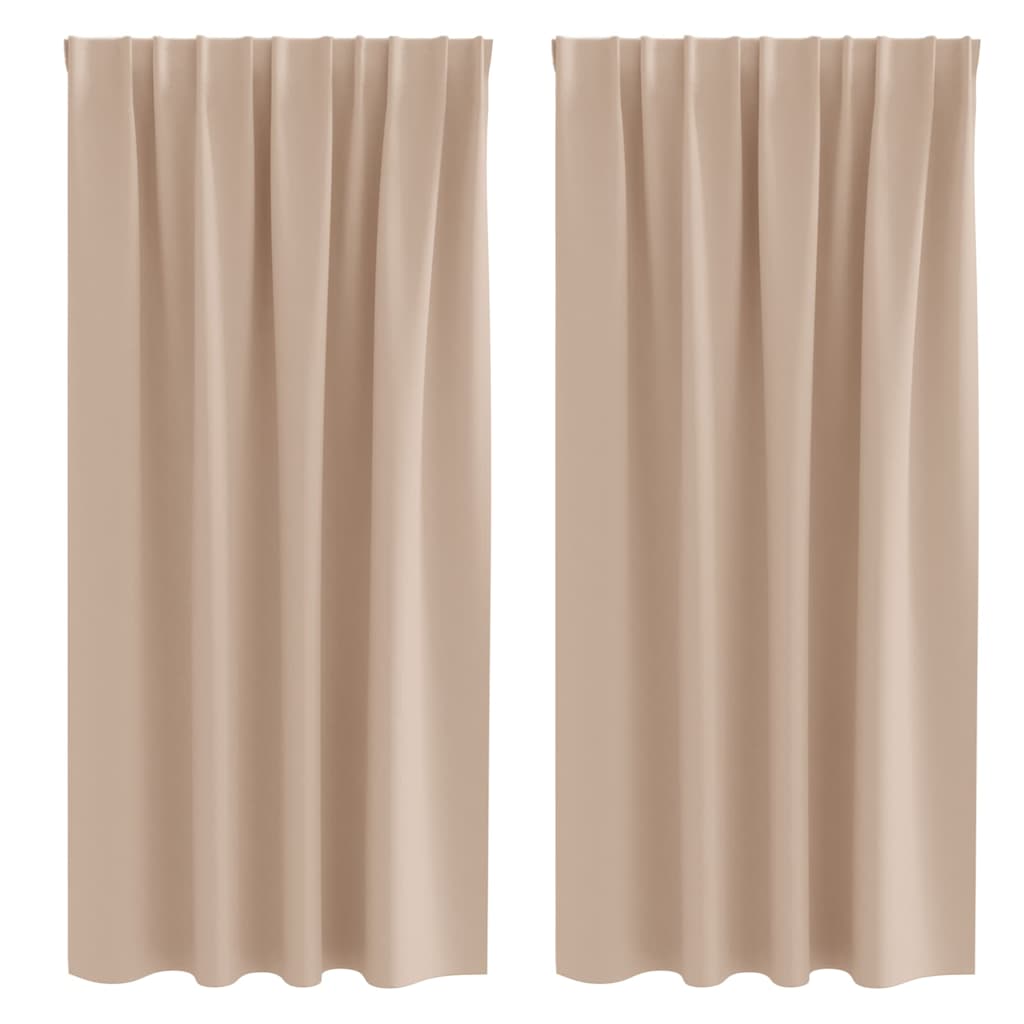 vidaXL Κουρτίνες με κουρτίνες 2 pcs Taupe Πολυεστέρας