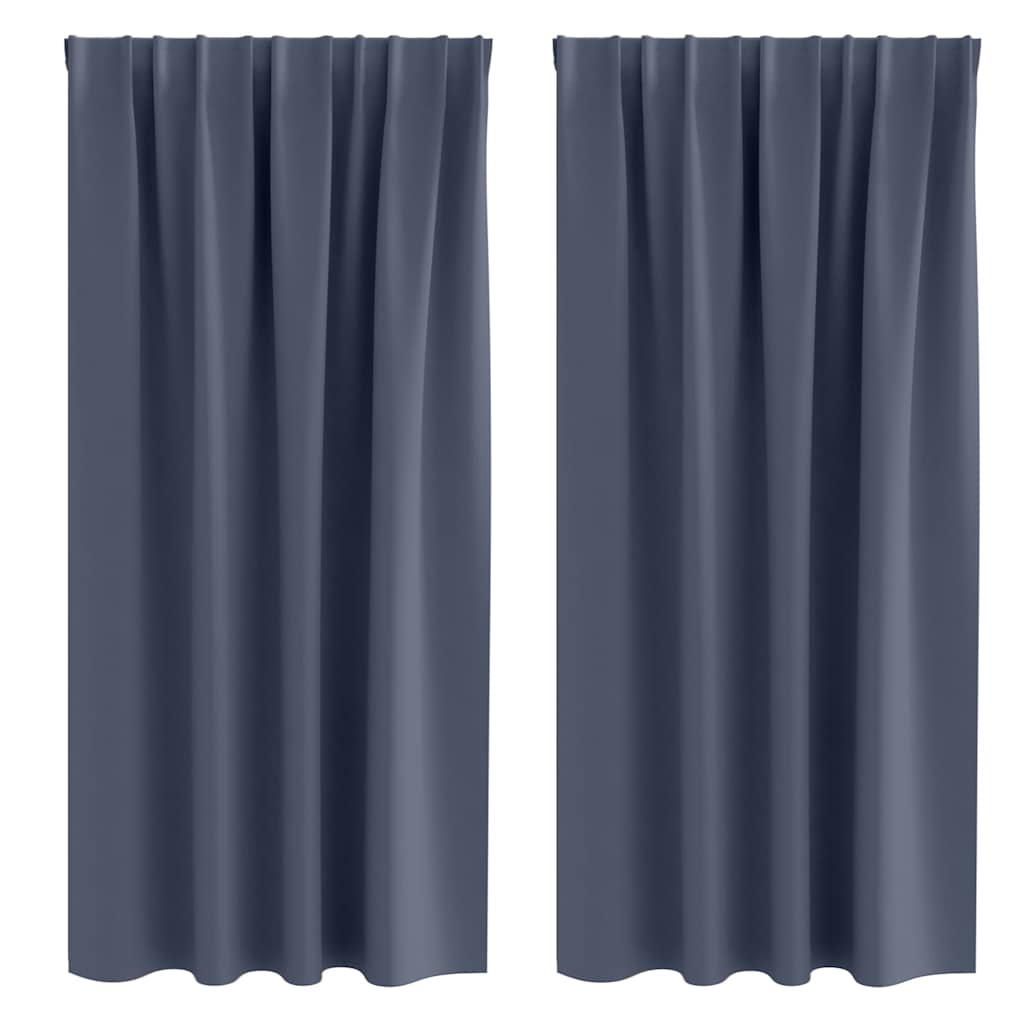 vidaXL Κουρτίνες με κουρτίνες 2 pcs Ανθρακί Πολυεστέρας