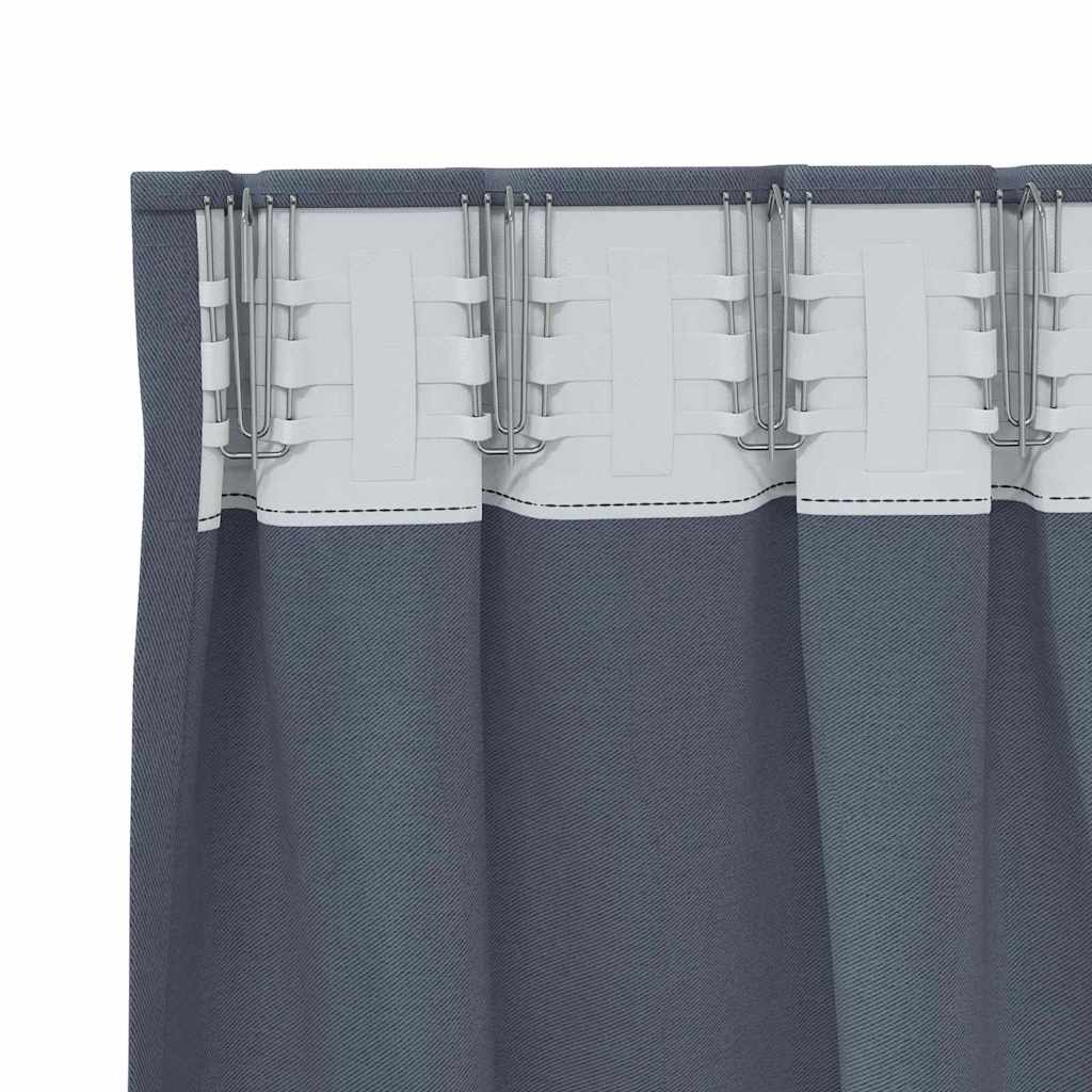 vidaXL Κουρτίνες με κουρτίνες 2 pcs Ανθρακί 260 x 140 εκ. Πολυεστέρας