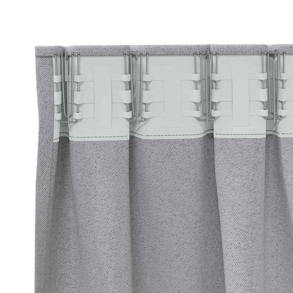 vidaXL Κουρτίνες 2 pcs Ανοιχτό γκρι 260 x 140 εκ. Πολυεστέρας