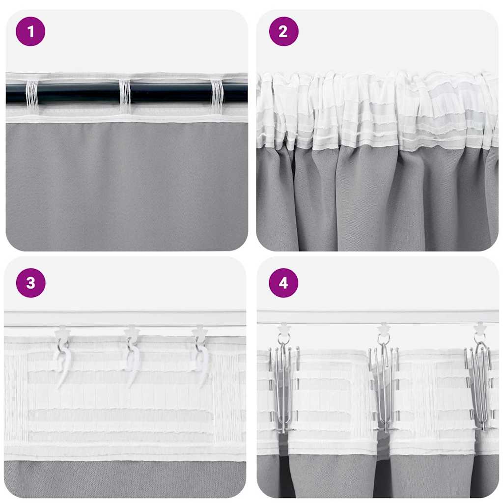 vidaXL Κουρτίνες 2 pcs Ανοιχτό γκρι 260 x 140 εκ. Πολυεστέρας