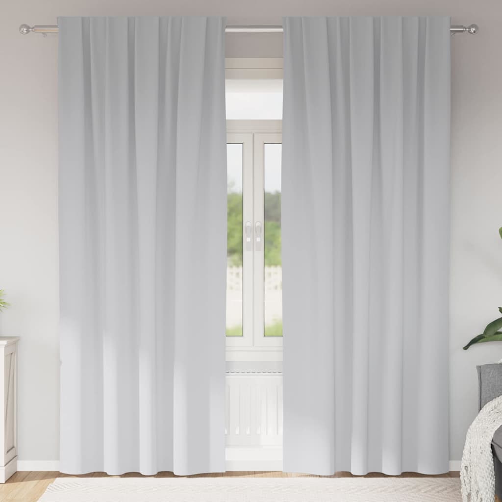 vidaXL Κουρτίνες 2 pcs Ανοιχτό Γκρι 225 x 140 εκ. Πολυεστέρας