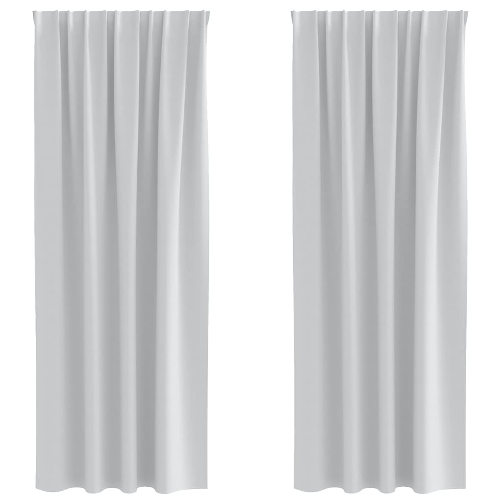 vidaXL Κουρτίνες 2 pcs Ανοιχτό Γκρι 225 x 140 εκ. Πολυεστέρας