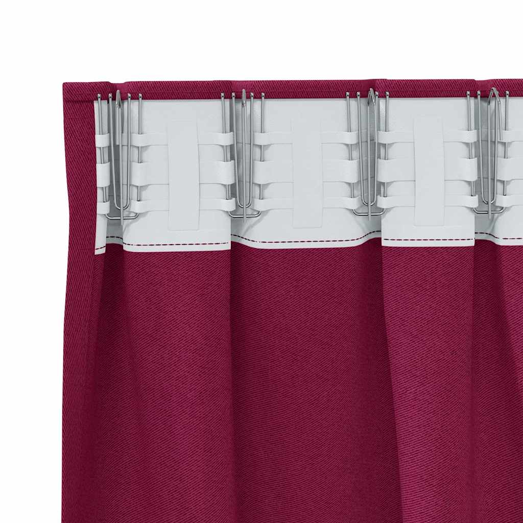 vidaXL Κουρτίνες με κουρτίνες 2 pcs Κόκκινο 225 x 140 εκ. Πολυεστέρας