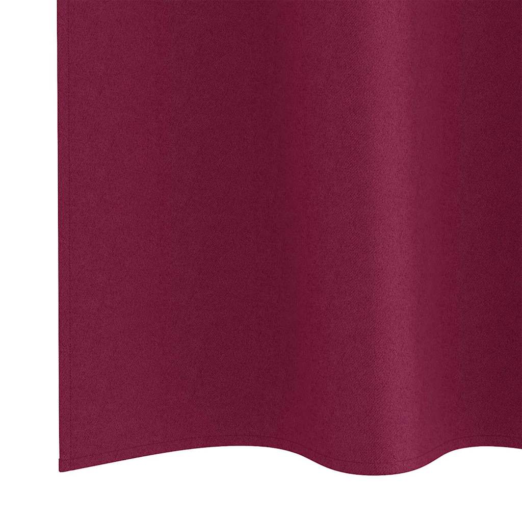 vidaXL Κουρτίνες με κουρτίνες 2 pcs Κόκκινο 245 x 140 εκ. Πολυεστέρας