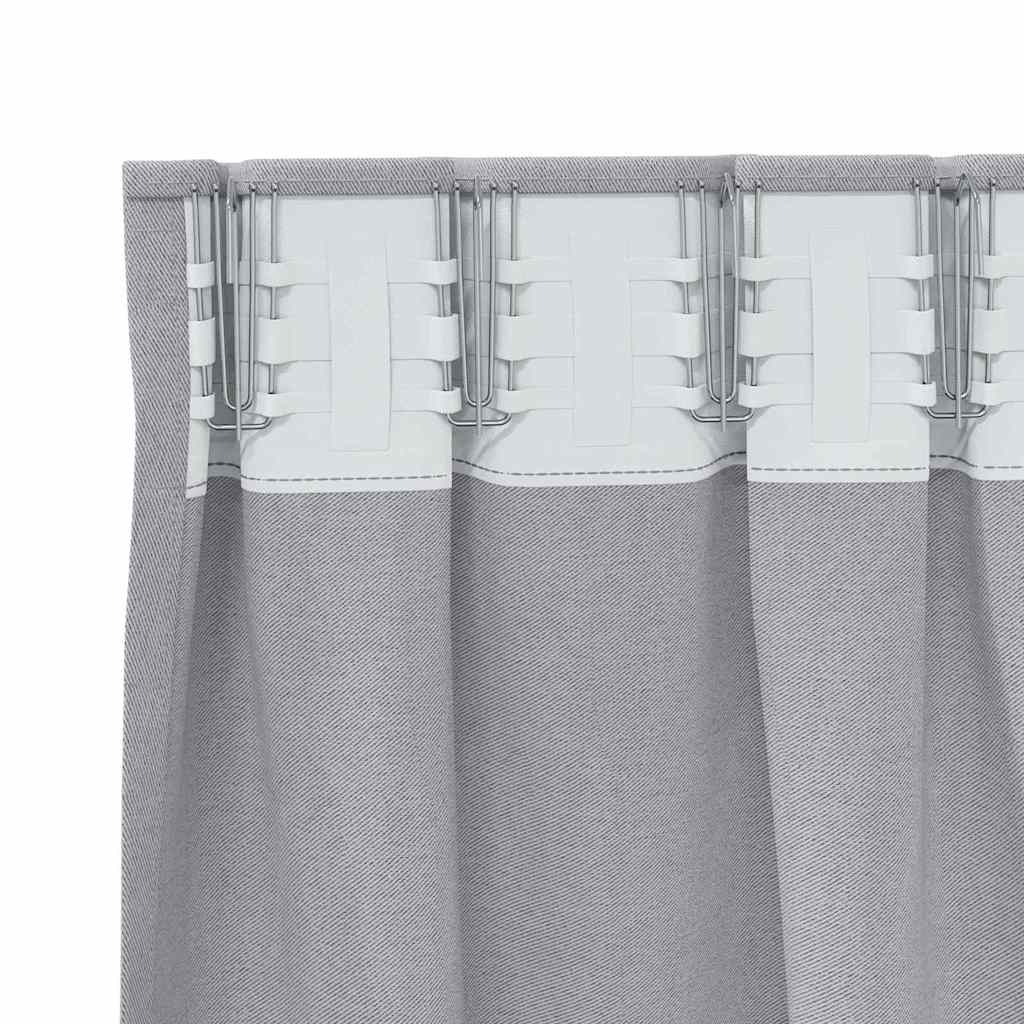 vidaXL Κουρτίνες 2 pcs Μεταλλικό Γκρι 260 x 140 εκ. Πολυεστέρας